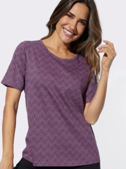 Freizeitshirt mit Grafik-Muster allover