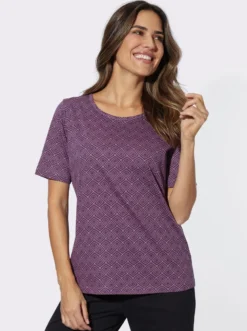 Freizeitshirt mit Grafik-Muster allover