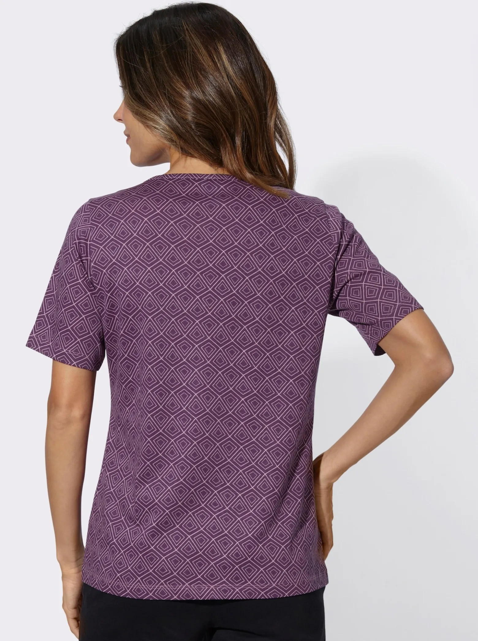 Freizeitshirt mit Grafik-Muster allover