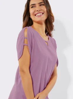 Freizeitshirt mit Paspel-Verzierungen