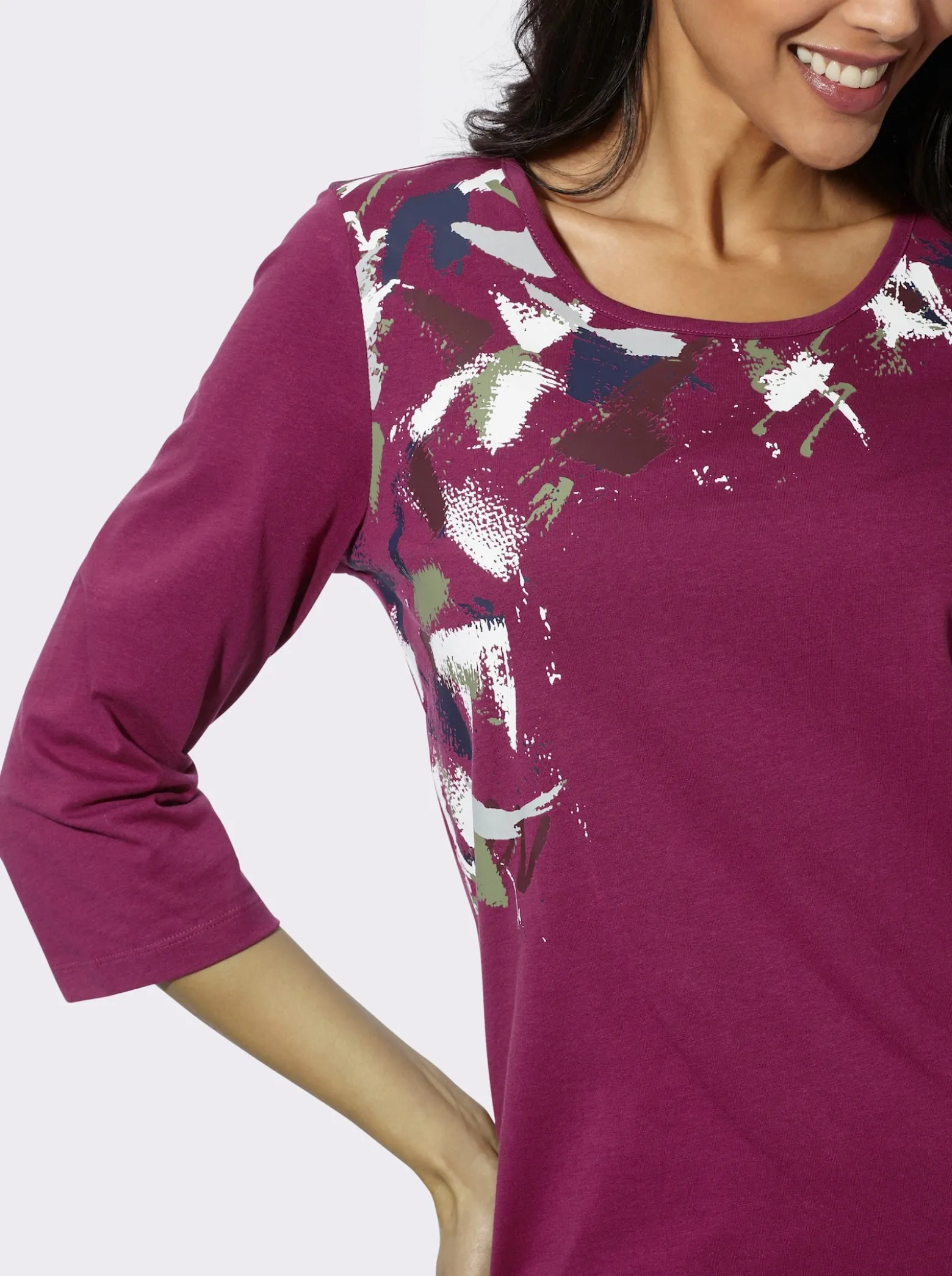 Freizeitshirt mit platziertem Druck