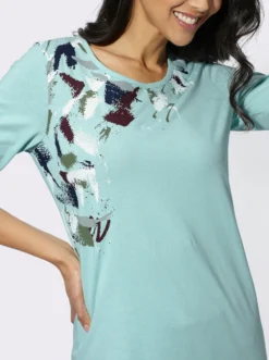 Freizeitshirt mit platziertem Druck