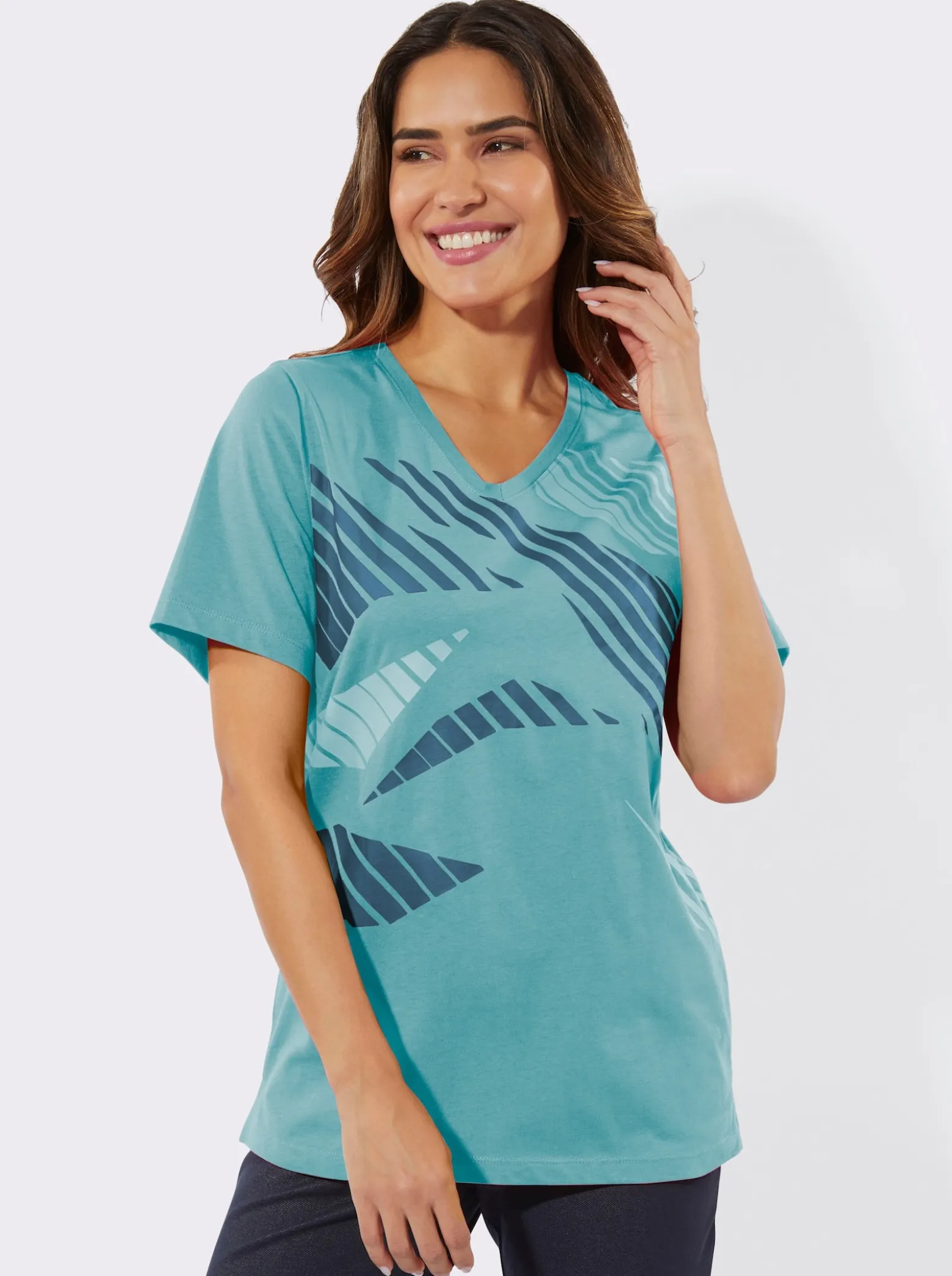 Freizeitshirt mit Seitenschlitzen