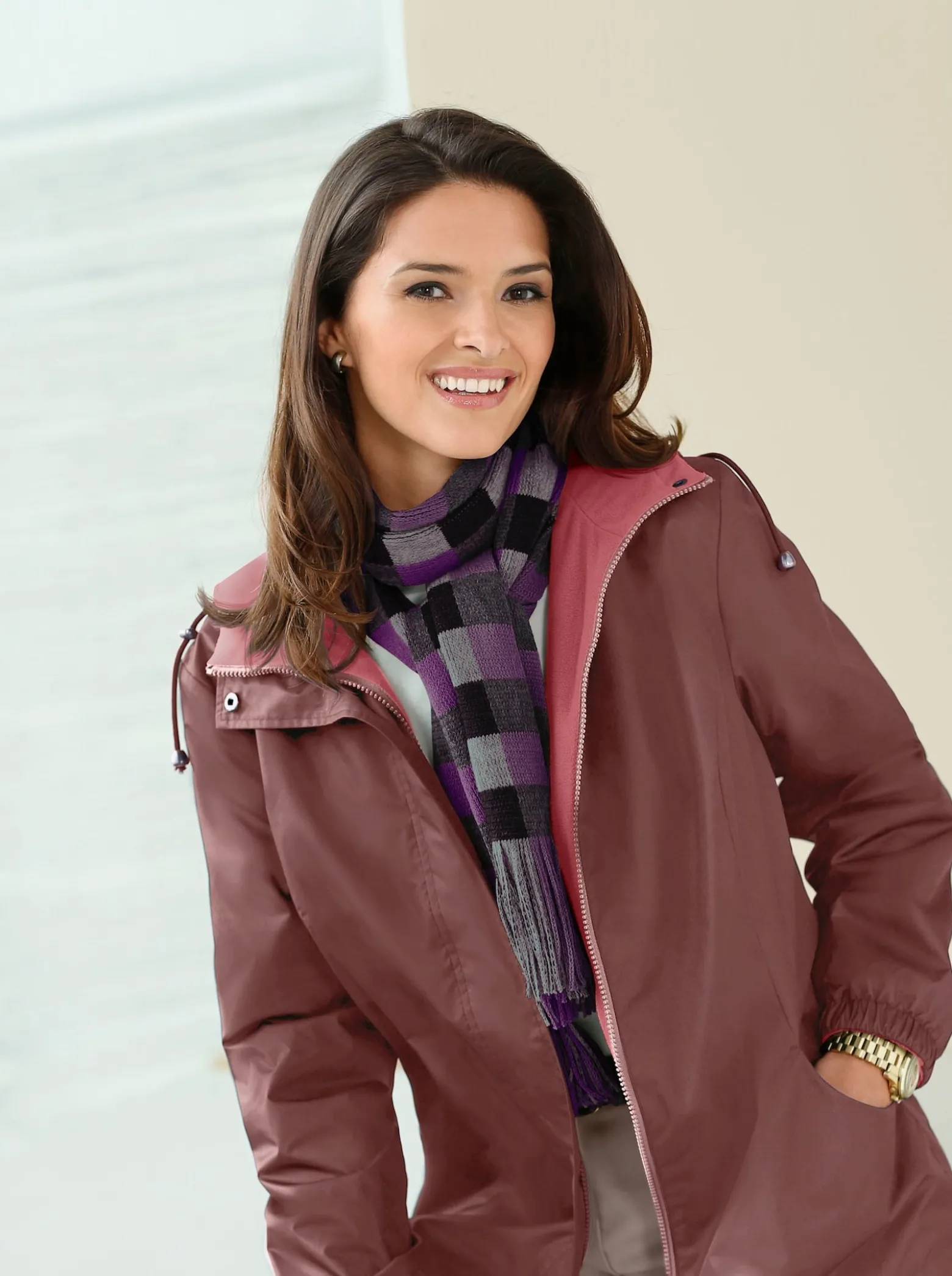 Funktionsjacke mit Innentasche, knöpfbar