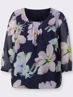 Georgettebluse mit elastischen Abschlüssen