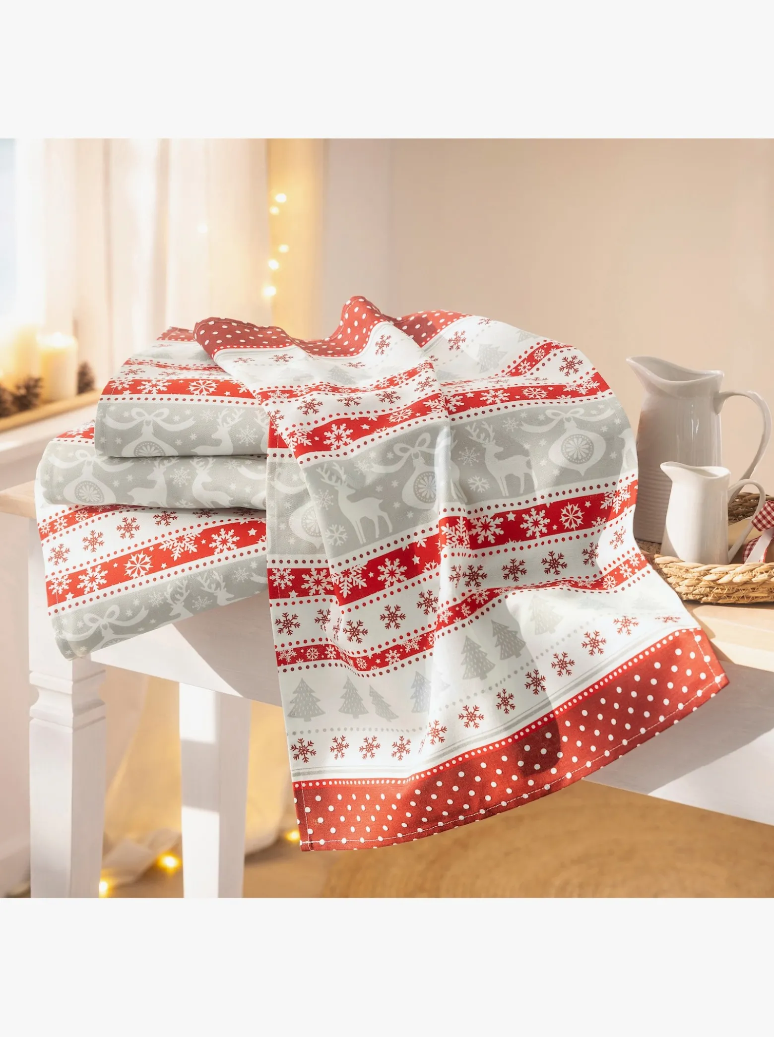 Geschirrtuch mit Weihnachtsmotiven