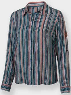 Gestreifte Bluse aus reiner Viskose