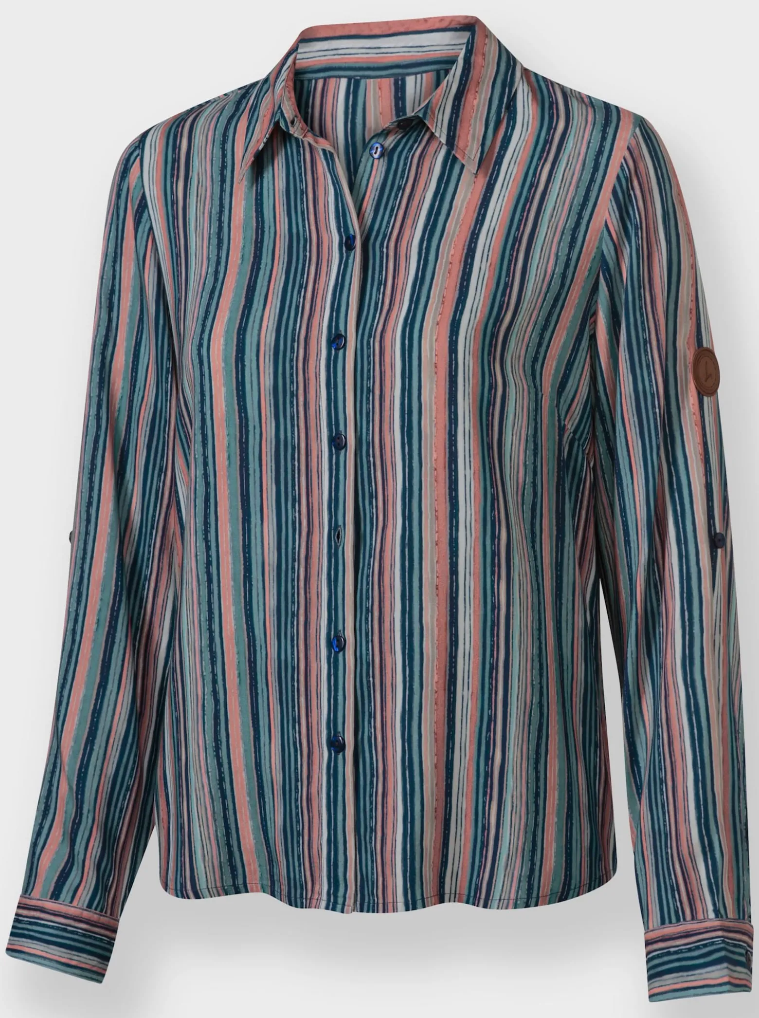 Gestreifte Bluse aus reiner Viskose