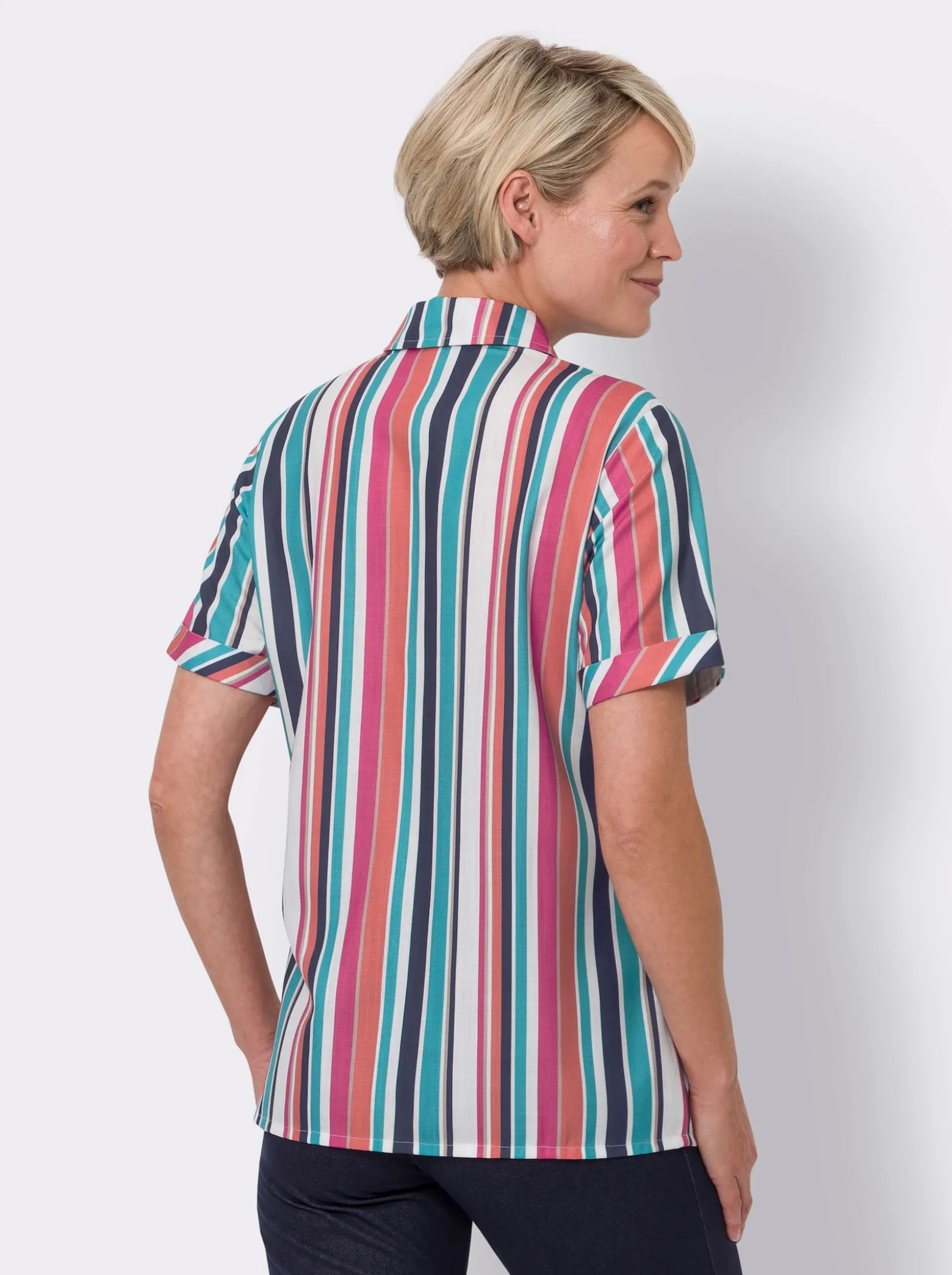 Hemdbluse in Leinen-Optik