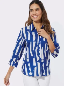 Hemdbluse mit Grafikmuster