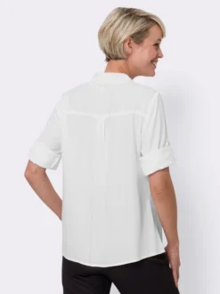 Hemdbluse mit Knöpfen in Horn-Optik