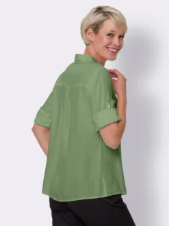 Hemdbluse mit Knöpfen in Horn-Optik