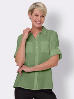 Hemdbluse mit Knöpfen in Horn-Optik