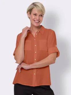 Hemdbluse mit Knöpfen in Horn-Optik