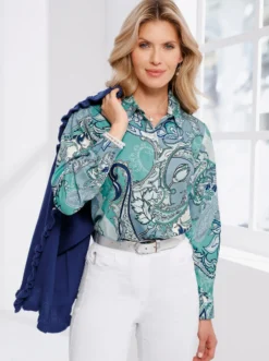 Hemdbluse mit Paisley-Druck