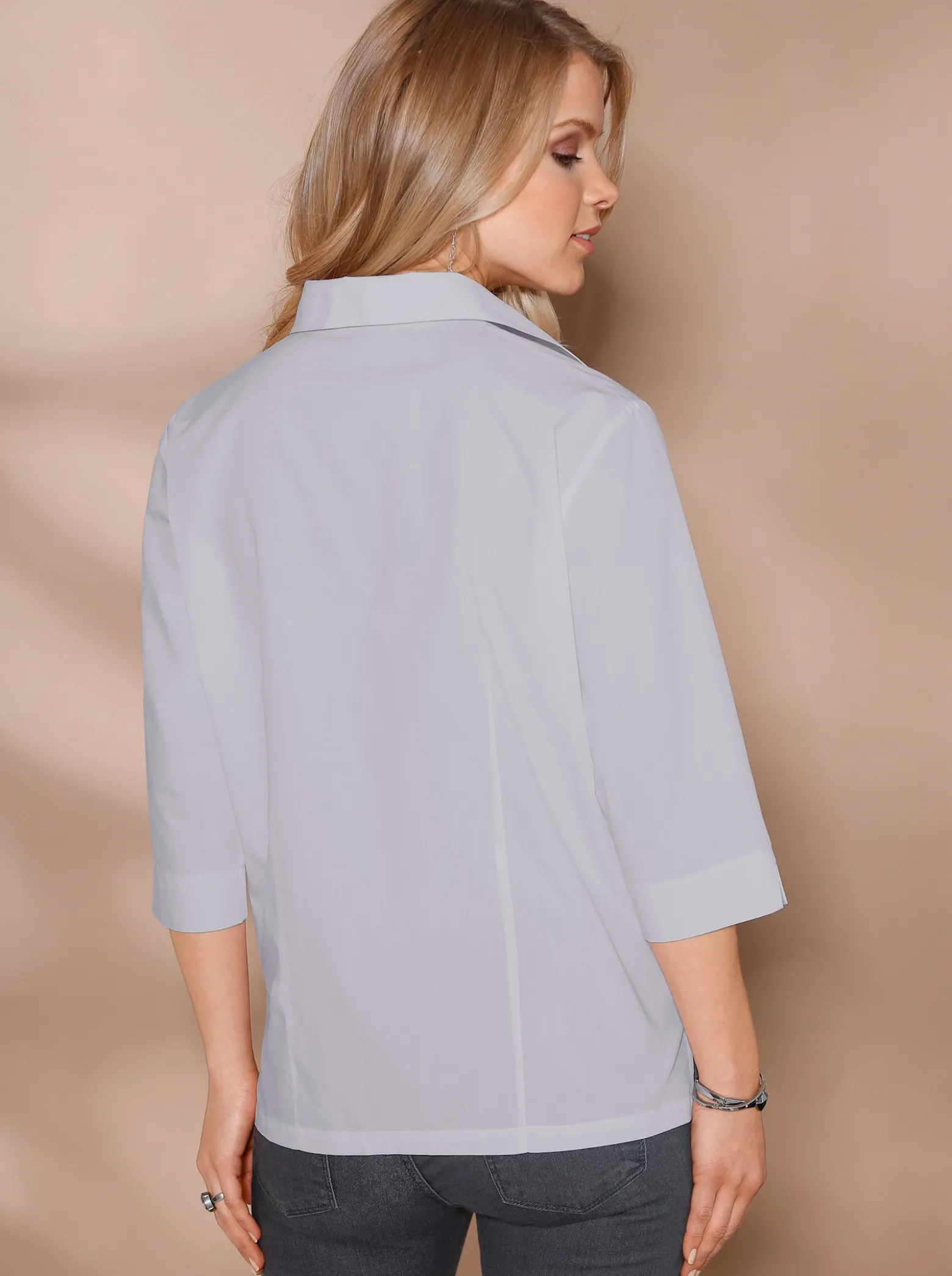 Hemdbluse mit 3/4-Ärmeln