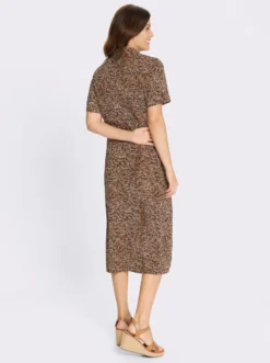 Hemdblusenkleid in Crinkle-Qualität