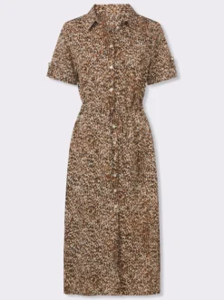 Hemdblusenkleid in Crinkle-Qualität