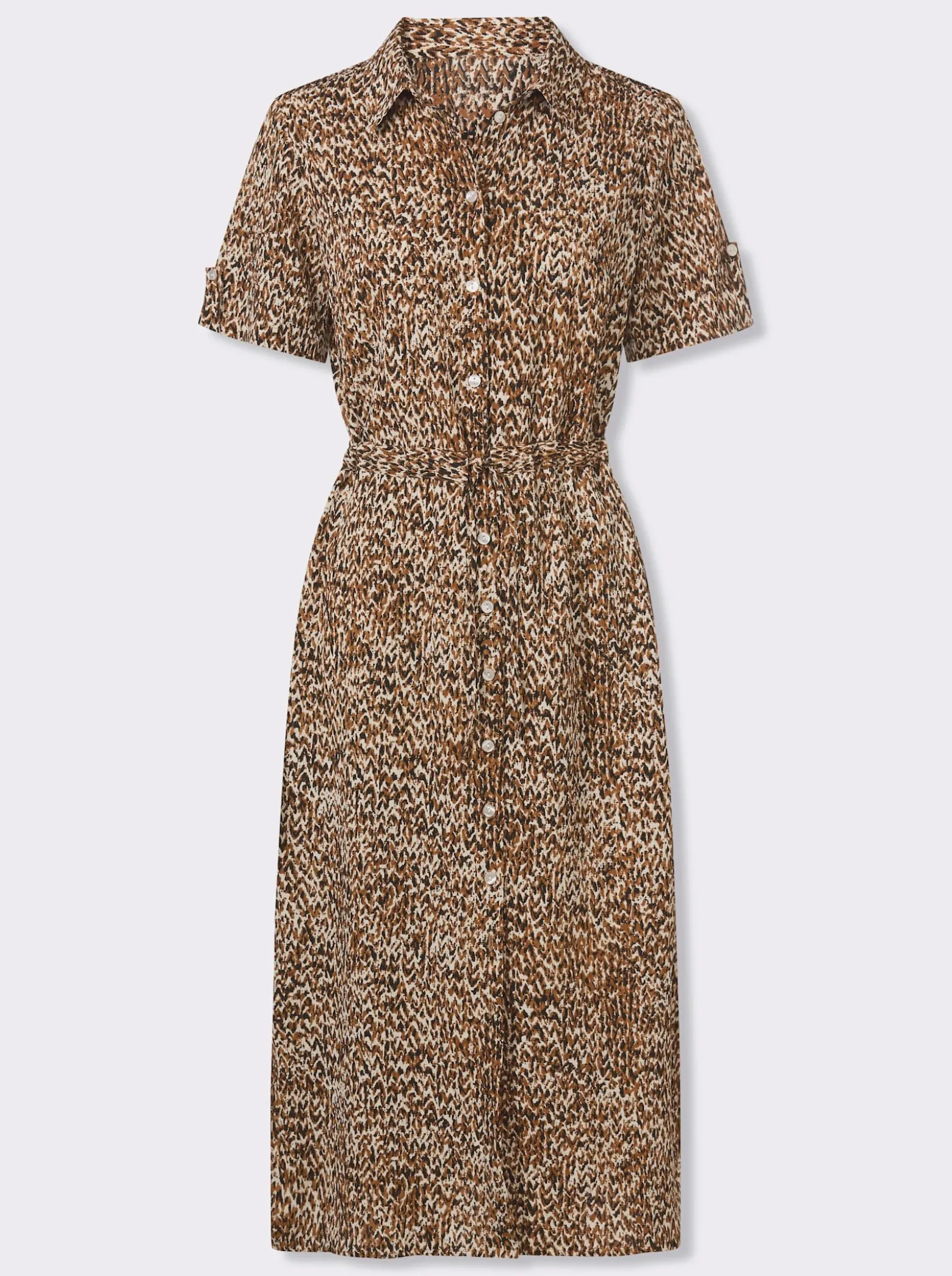 Hemdblusenkleid in Crinkle-Qualität