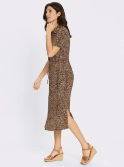 Hemdblusenkleid in Crinkle-Qualität