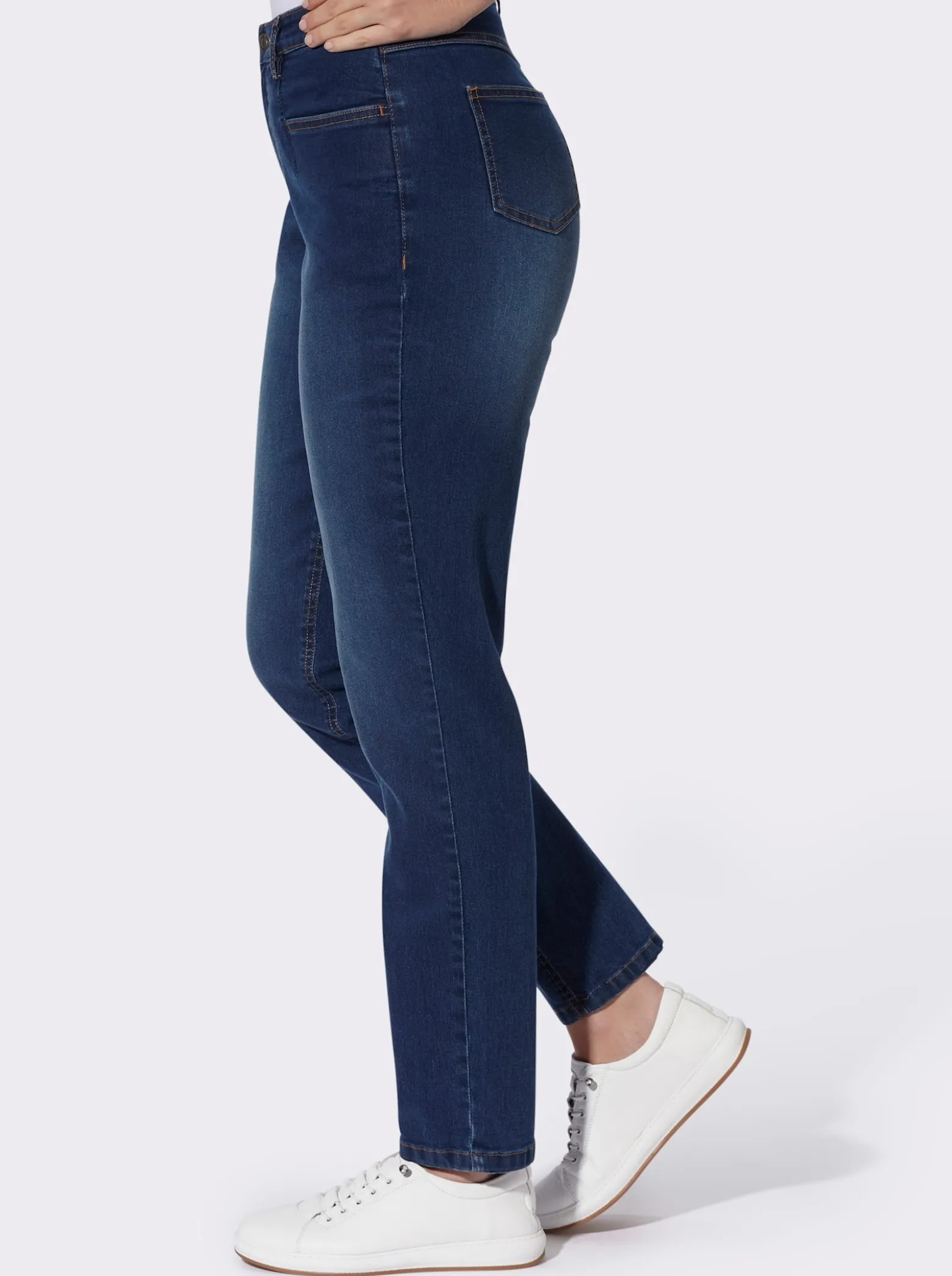 High-waist-Jeans im 4-Pocket-Stil