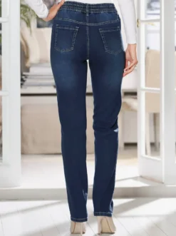 High-waist-Jeans mit hohem Rundum-Dehnbund