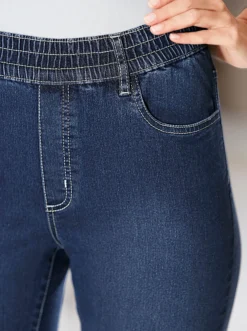 High-waist-Jeans mit hohem Rundum-Dehnbund