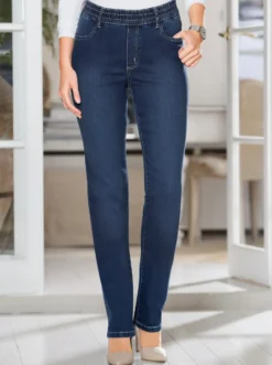 High-waist-Jeans mit hohem Rundum-Dehnbund