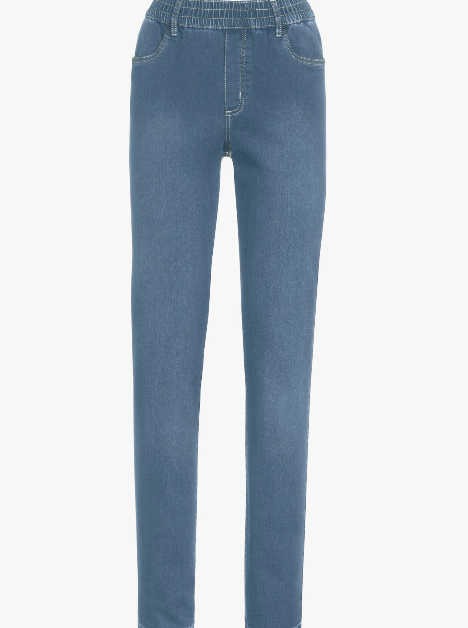 High-waist-Jeans mit hohem Rundum-Dehnbund