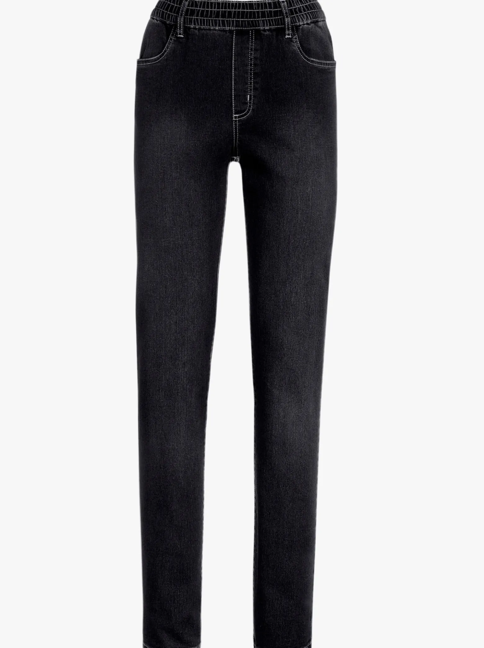 High-waist-Jeans mit hohem Rundum-Dehnbund