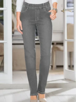 High-waist-Jeans mit hohem Rundum-Dehnbund