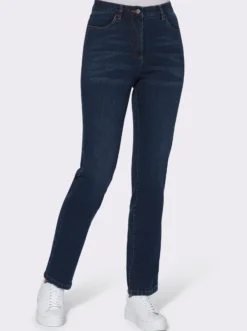 High-waist-Jeans mit innenliegendem Dehnbund