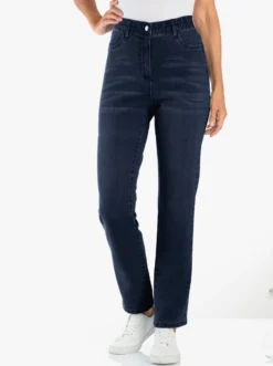 High-waist-Jeans mit innenliegendem Dehnbund