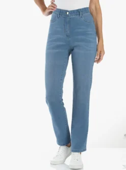 High-waist-Jeans mit innenliegendem Dehnbund