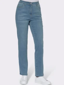 High-waist-Jeans mit innenliegendem Dehnbund