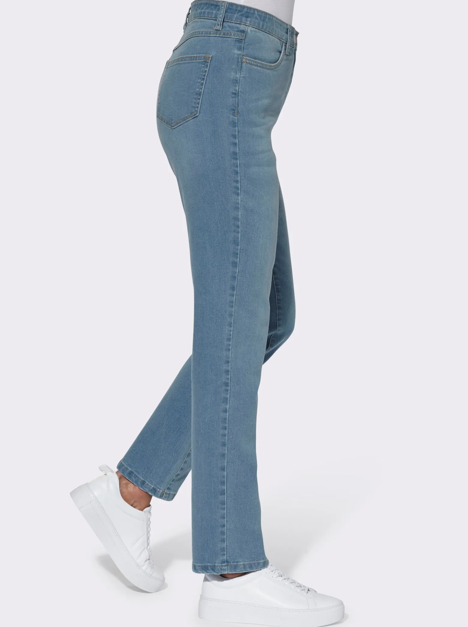 High-waist-Jeans mit innenliegendem Dehnbund