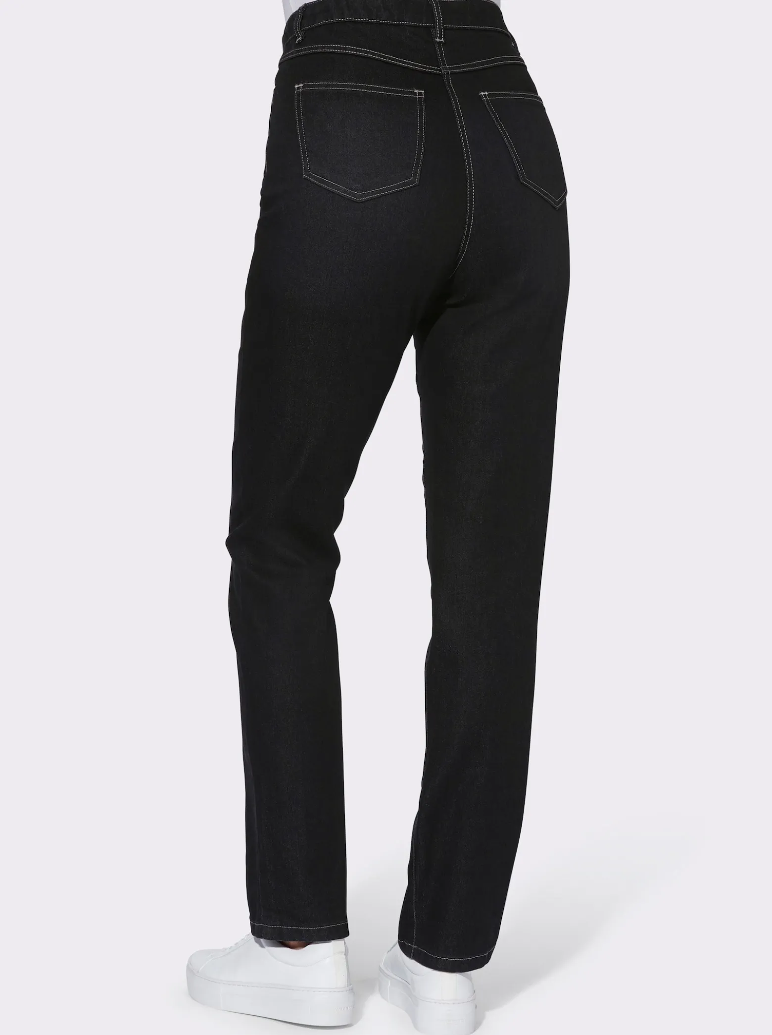 High-waist-Jeans mit innenliegendem Dehnbund