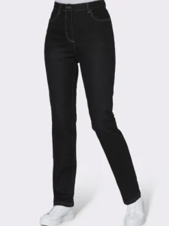 High-waist-Jeans mit innenliegendem Dehnbund