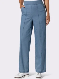 High-waist-Jeans mit weiten Hosenbeinen