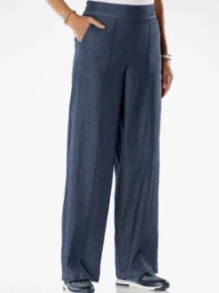 High-waist-Jeans mit weiten Hosenbeinen