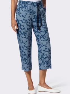 7/8-Hose mit bedrucktem Bindegürtel