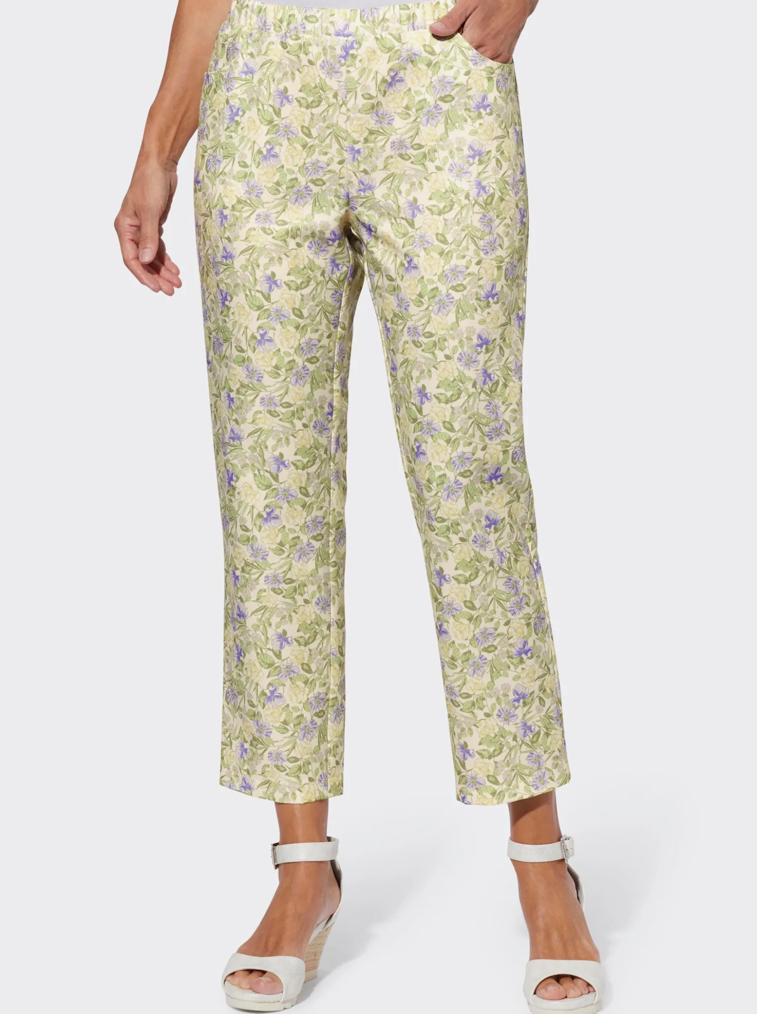7/8-Hose mit Blumenmuster