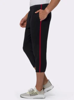 3/4-Hose mit Kontrast-Paspeln