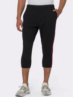 3/4-Hose mit Kontrast-Paspeln