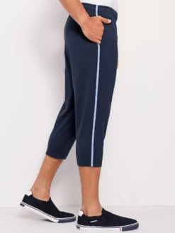 3/4-Hose mit Kontrast-Paspeln