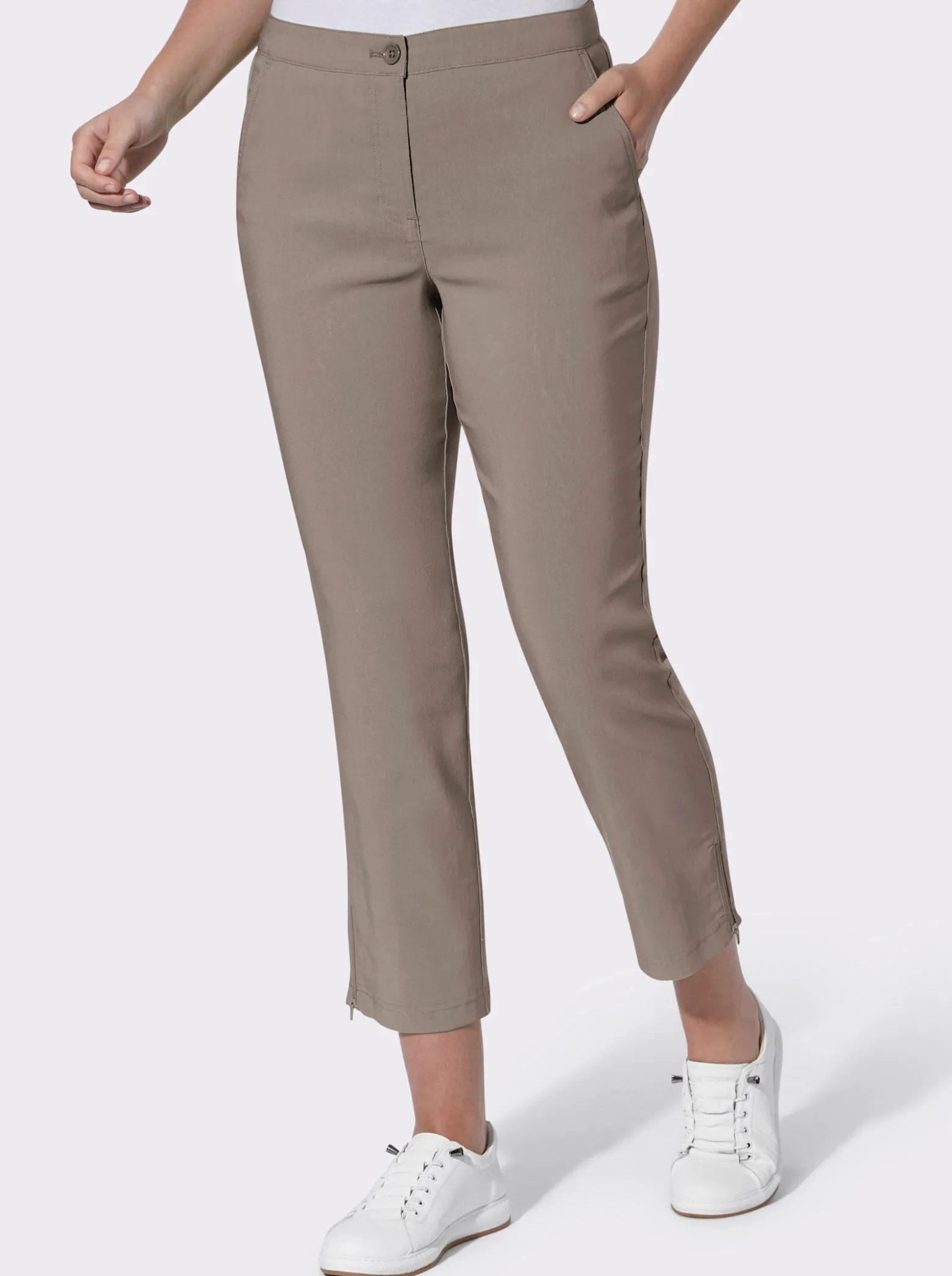 7/8-Hose mit Reißverschlüssen am Saum