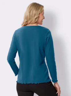 2-in-1-Langarmshirt mit gewellten Abschlüssen