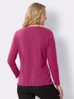 2-in-1-Langarmshirt mit gewellten Abschlüssen