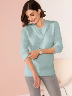 2-in-1-Pullover in Melange-Optik