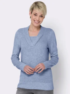 2-in-1-Pullover in Melange-Optik